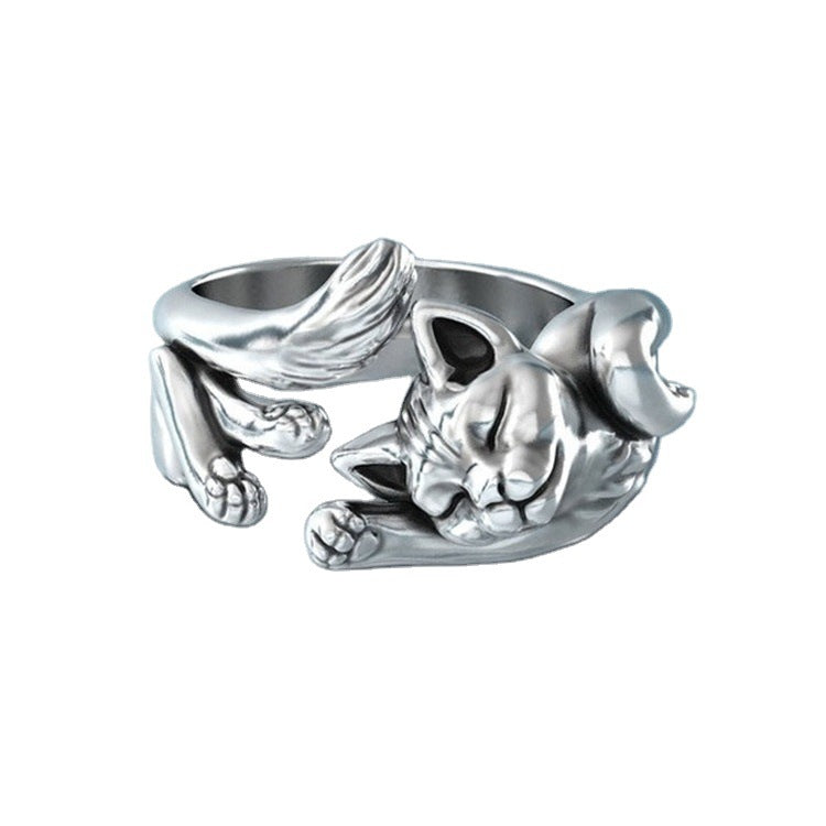 Women's Kitty Open Lazy Cat Fashion Ring