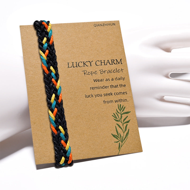 Vintage Ethnic Style Woven Rainbow Lucky Friendship Carrying Bracelet