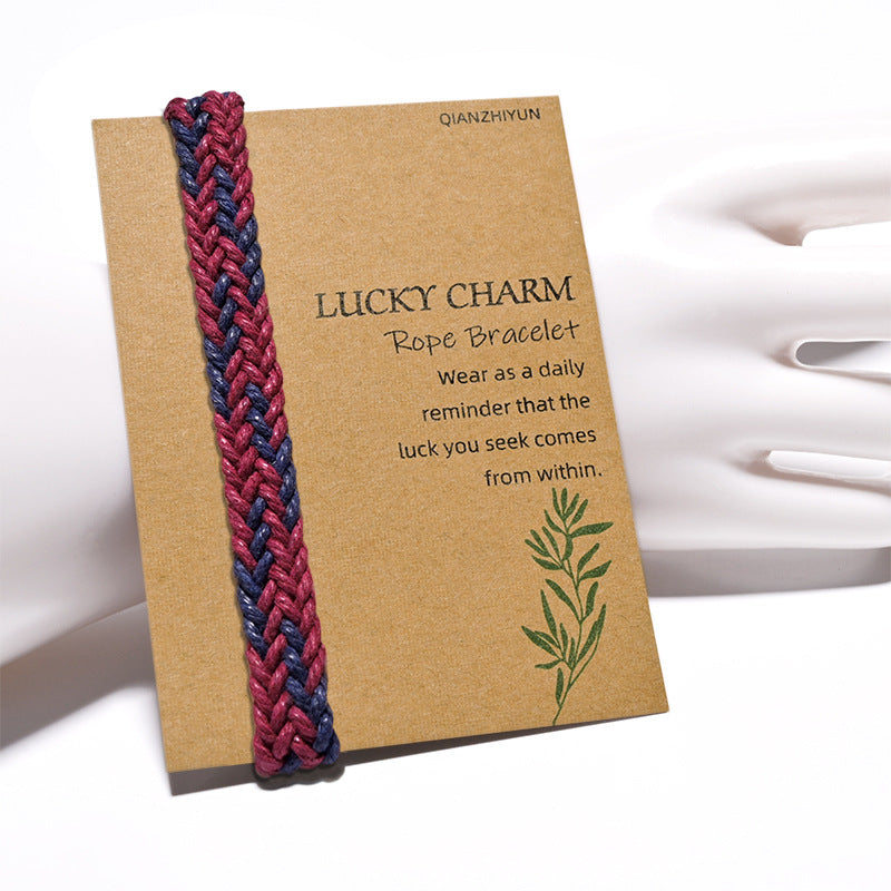 Vintage Ethnic Style Woven Rainbow Lucky Friendship Carrying Bracelet