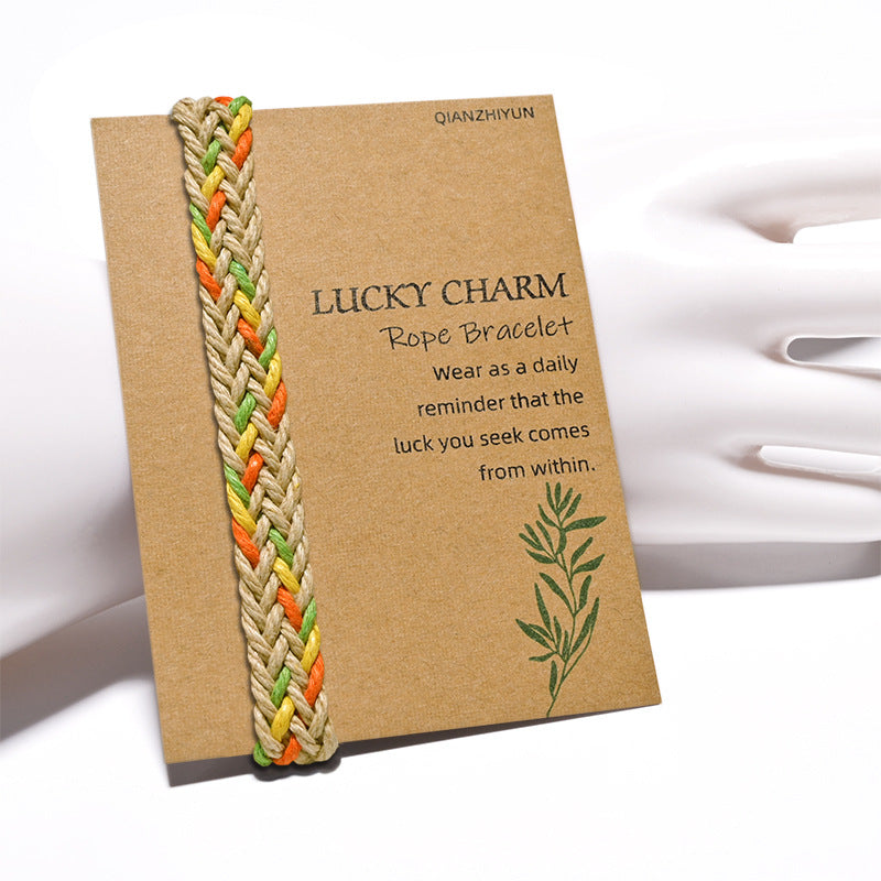 Vintage Ethnic Style Woven Rainbow Lucky Friendship Carrying Bracelet