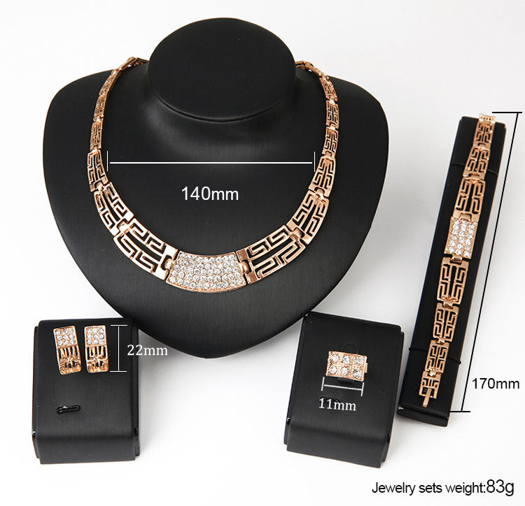 Beautiful Trendy Fashion Gold-plated Full Diamond Rings