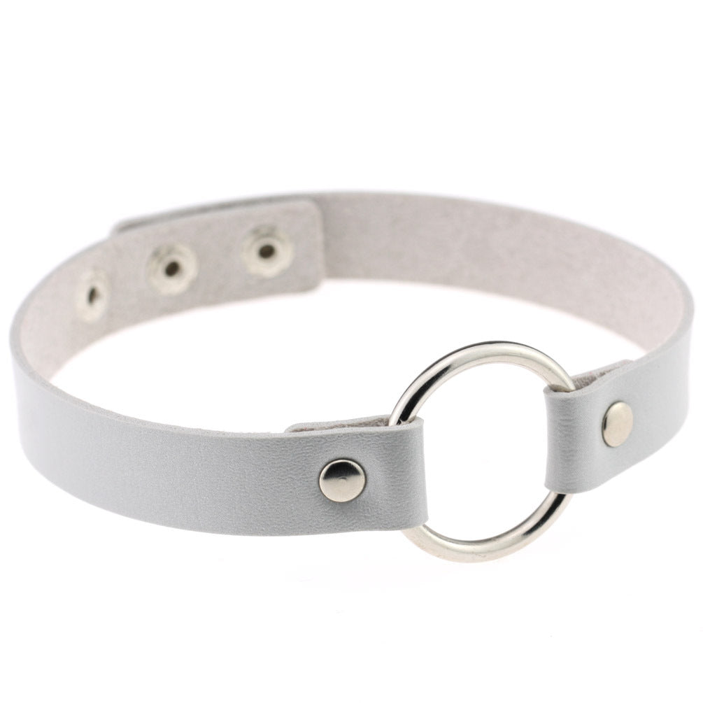 Style Trend Street Snap Punk Leather Short Nightclub Collar