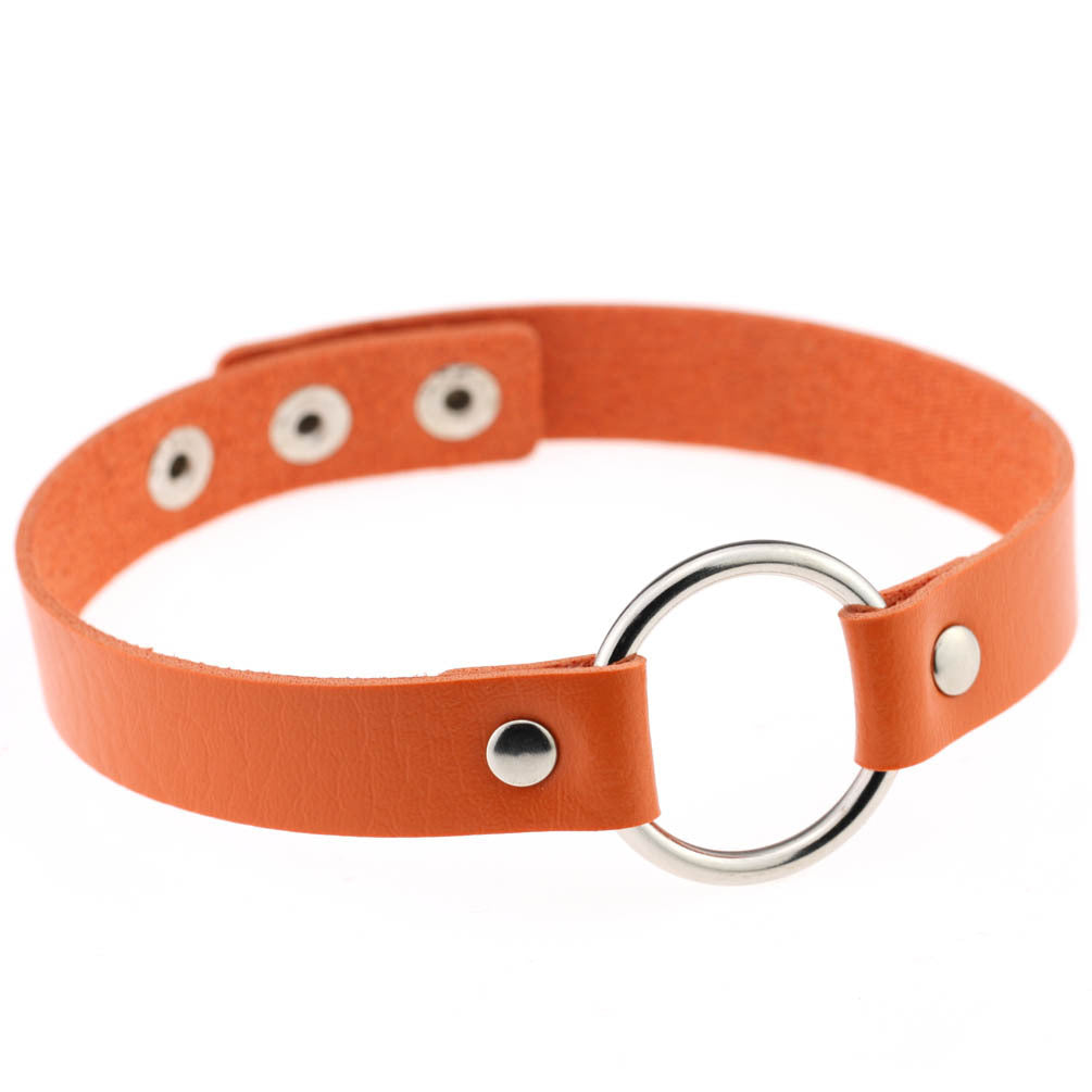 Style Trend Street Snap Punk Leather Short Nightclub Collar