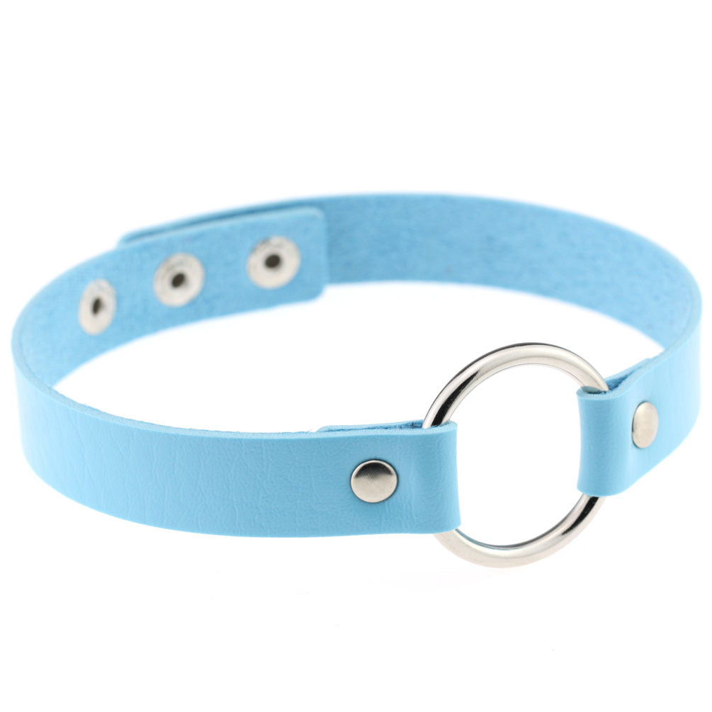 Style Trend Street Snap Punk Leather Short Nightclub Collar