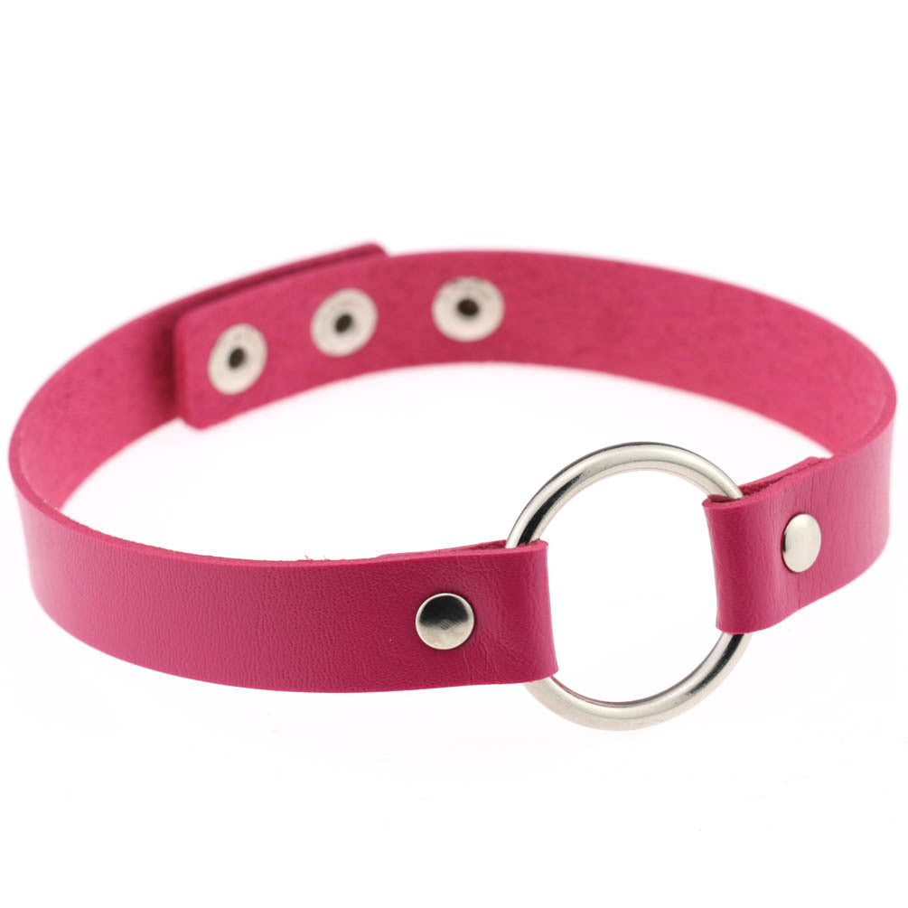 Style Trend Street Snap Punk Leather Short Nightclub Collar