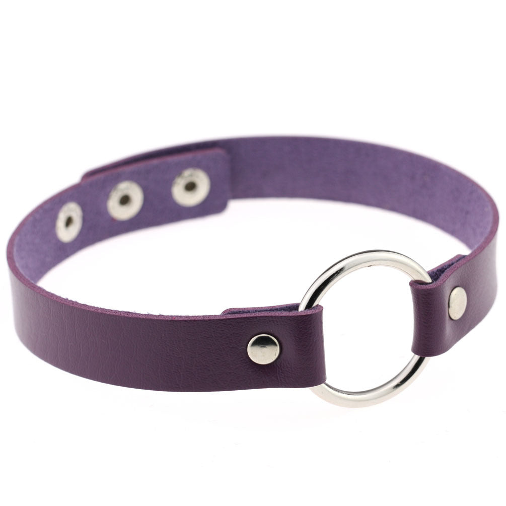 Style Trend Street Snap Punk Leather Short Nightclub Collar