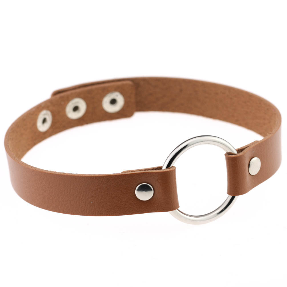 Style Trend Street Snap Punk Leather Short Nightclub Collar