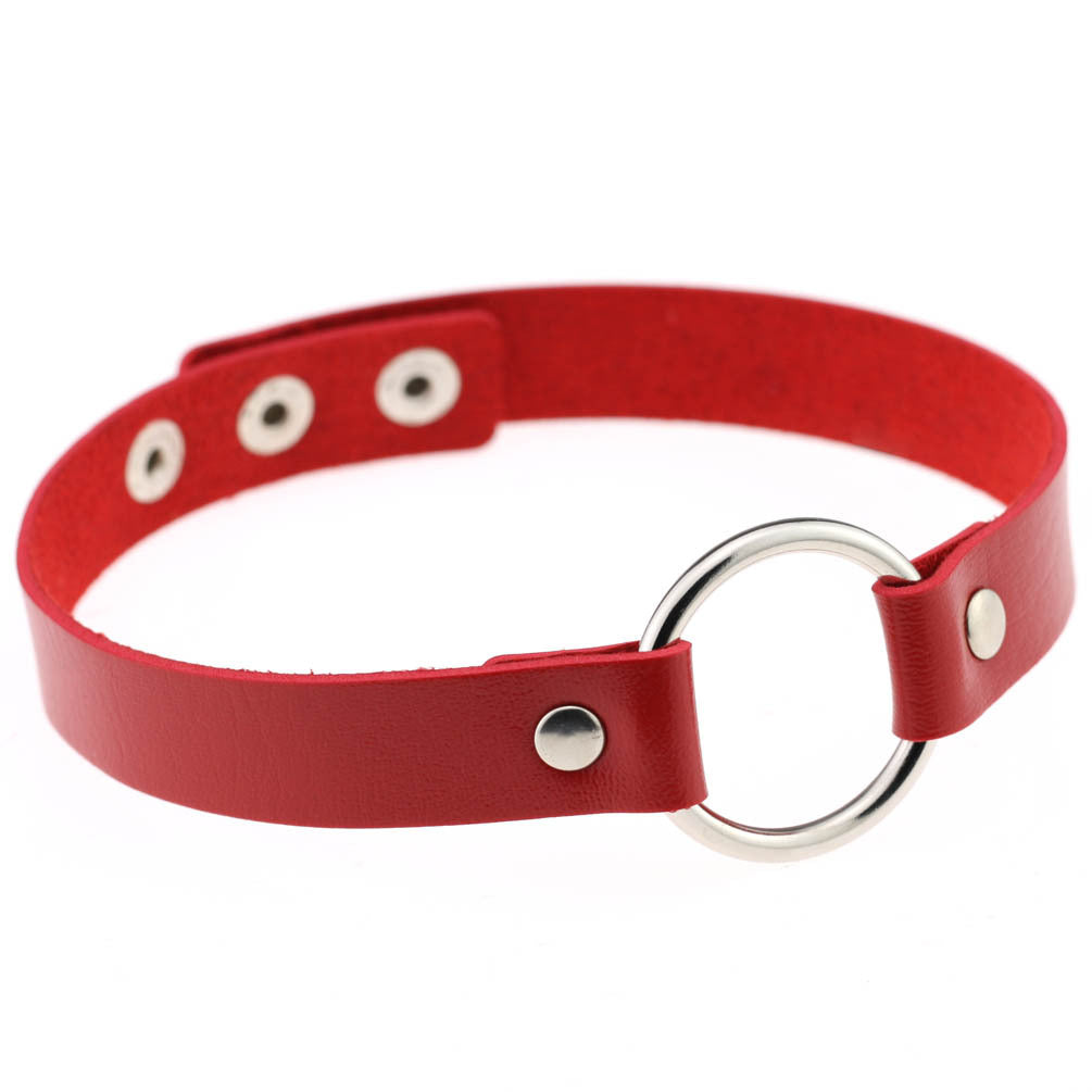 Style Trend Street Snap Punk Leather Short Nightclub Collar