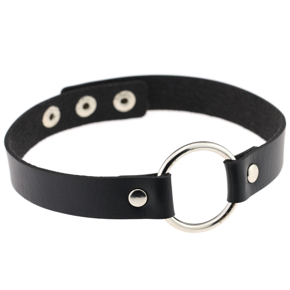 Style Trend Street Snap Punk Leather Short Nightclub Collar