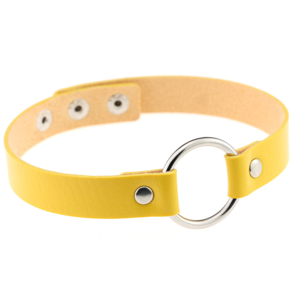 Style Trend Street Snap Punk Leather Short Nightclub Collar