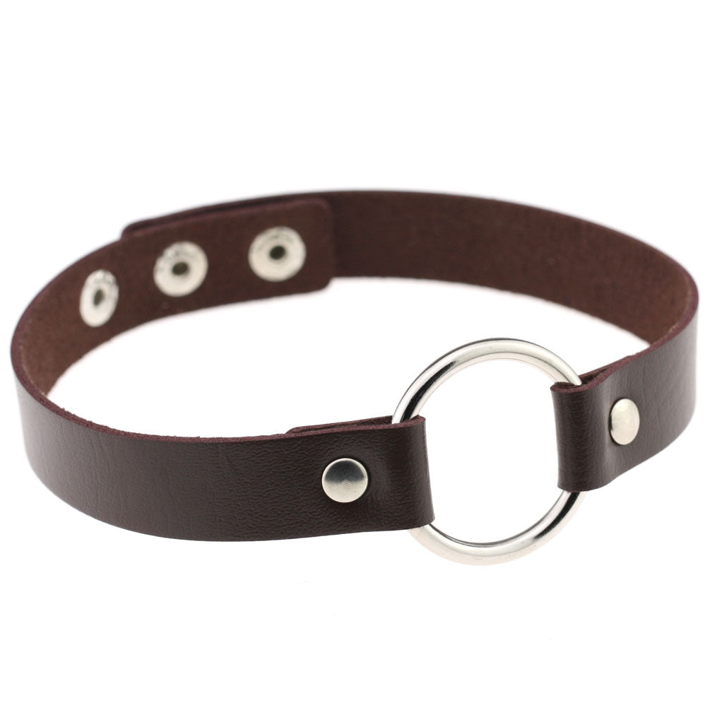 Style Trend Street Snap Punk Leather Short Nightclub Collar