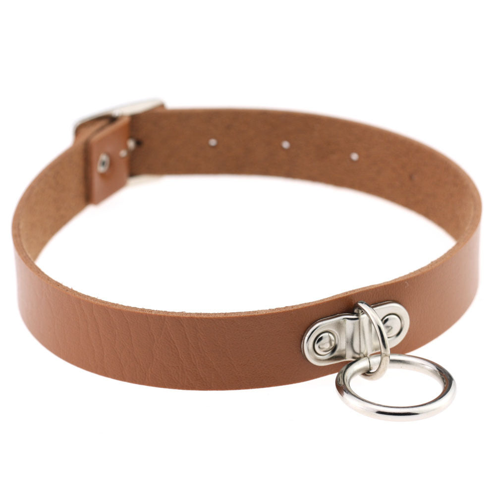 Devil Punk Rivet Lock Fashion Leather Collar