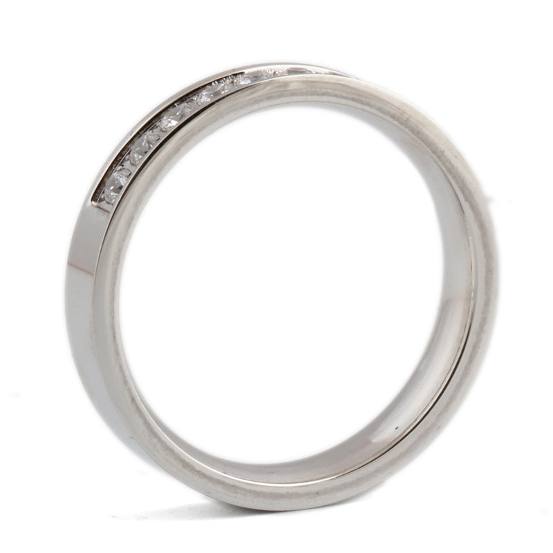 Personality Inlaid Zirconium Stainless Steel Lovers Wild Ring