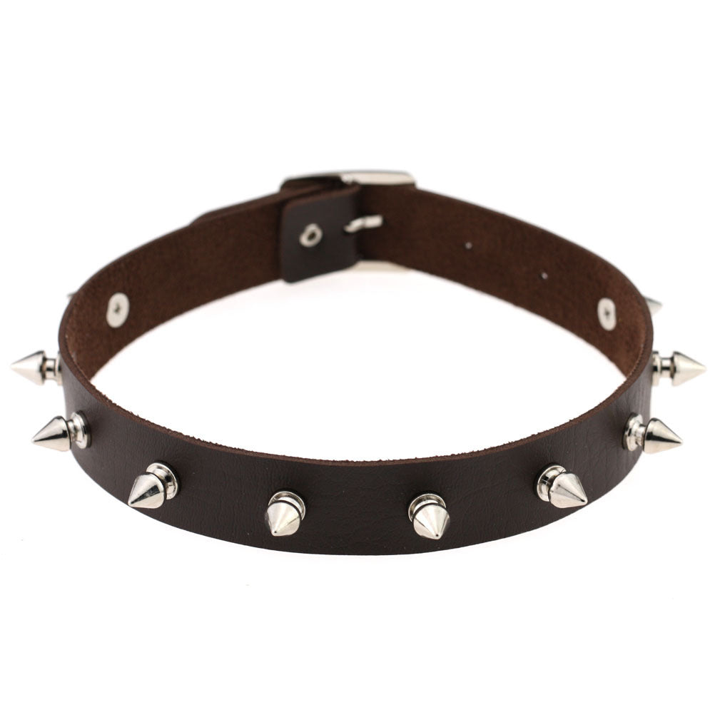 Punk Spike Rivet Leather Gothic Rock Collar