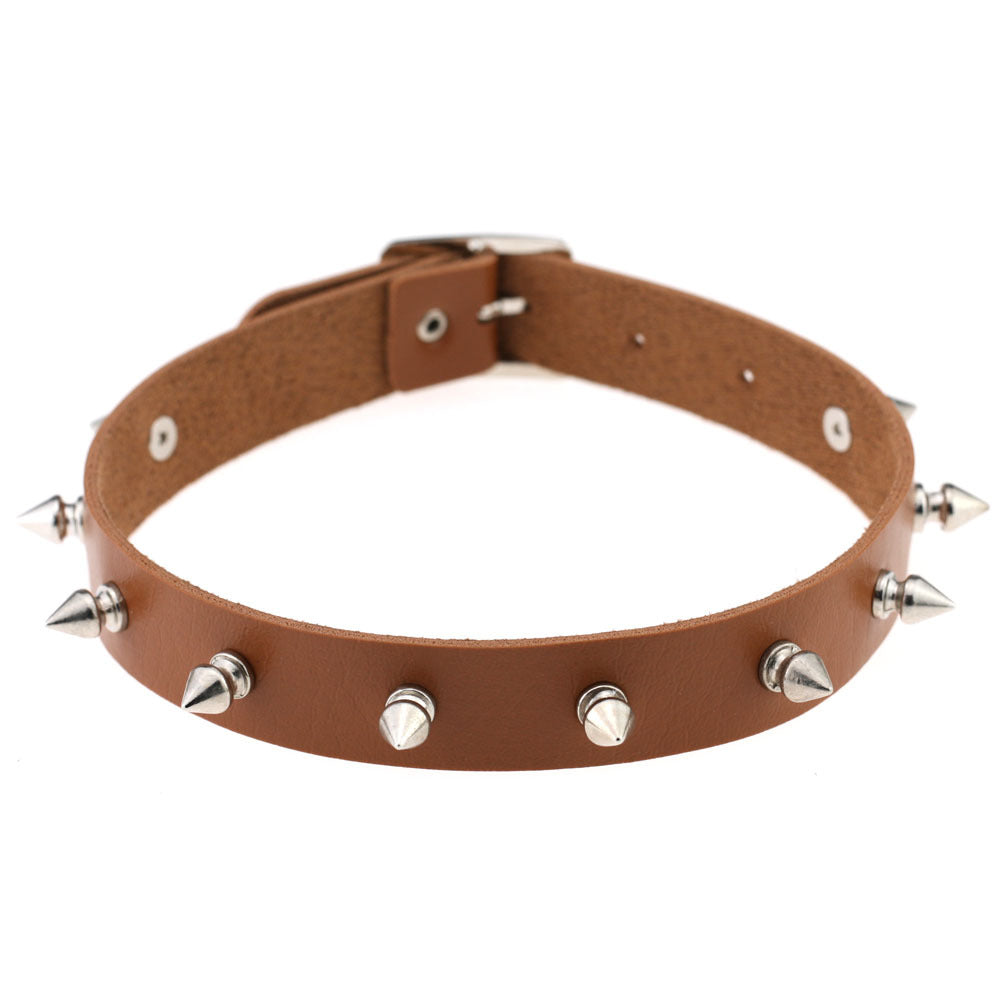 Punk Spike Rivet Leather Gothic Rock Collar