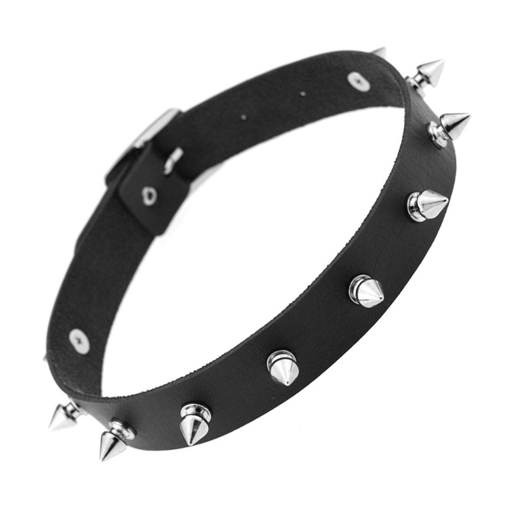 Punk Spike Rivet Leather Gothic Rock Collar
