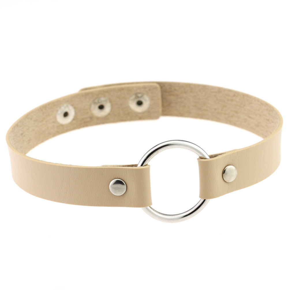 Style Trend Street Snap Punk Leather Short Nightclub Collar