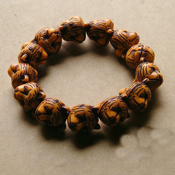 Women's & Men's Three-dimensional Double-sided Tiger Head Resin Safe Online Store Gift Bracelets
