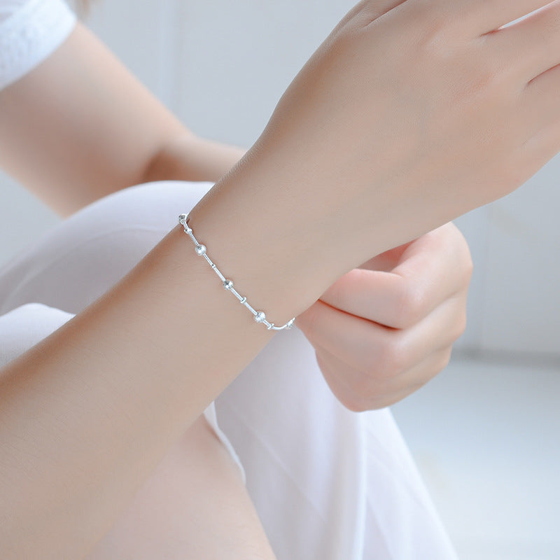 Single-layer Five Beads Light Bead Dull Polish First-class Anklets