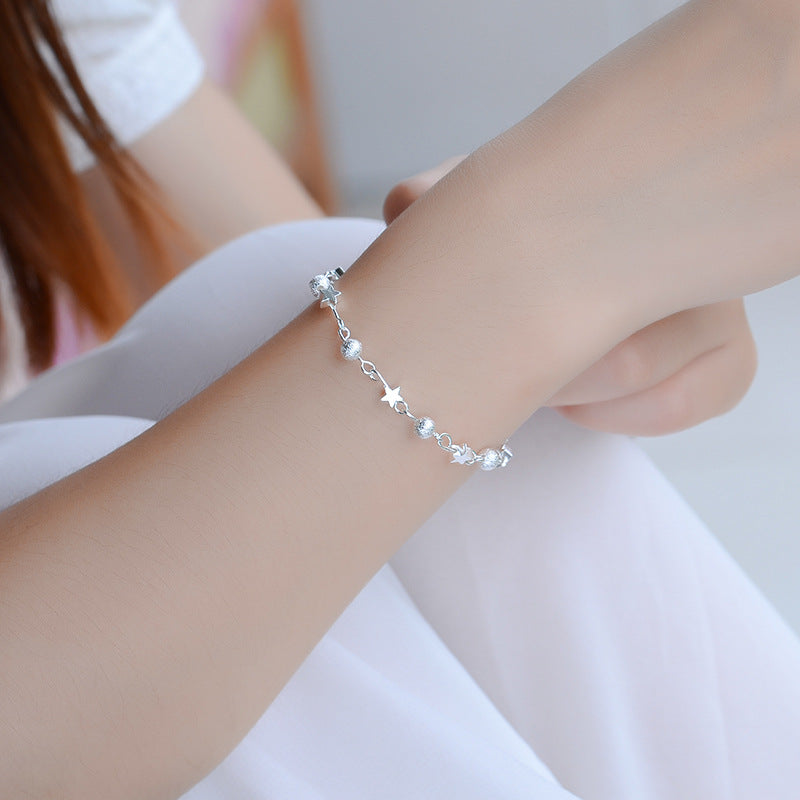 Version Sand Beads Little Star Sier Bracelet
