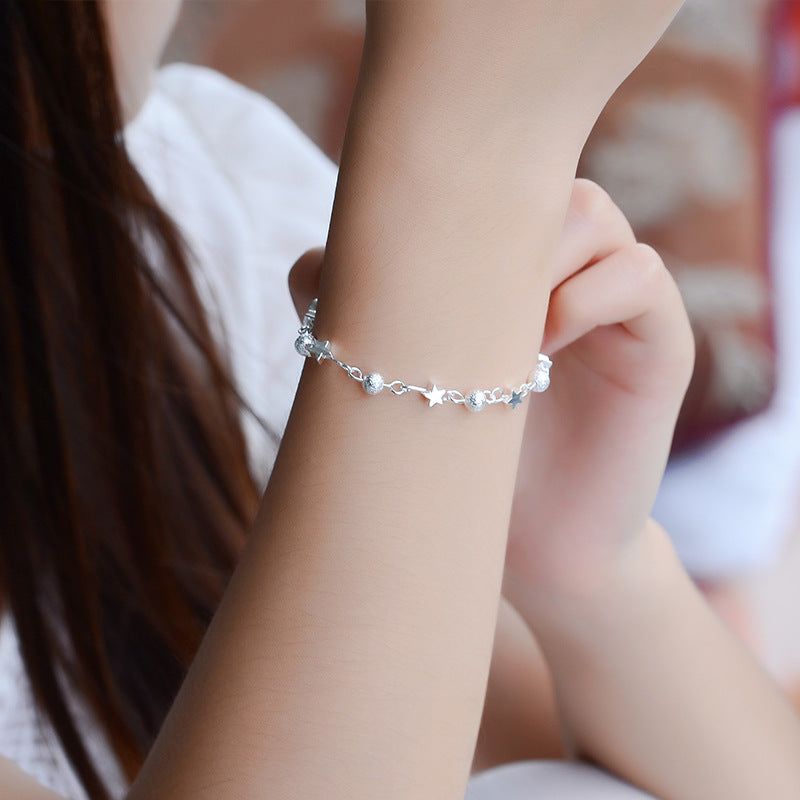 Version Sand Beads Little Star Sier Bracelet