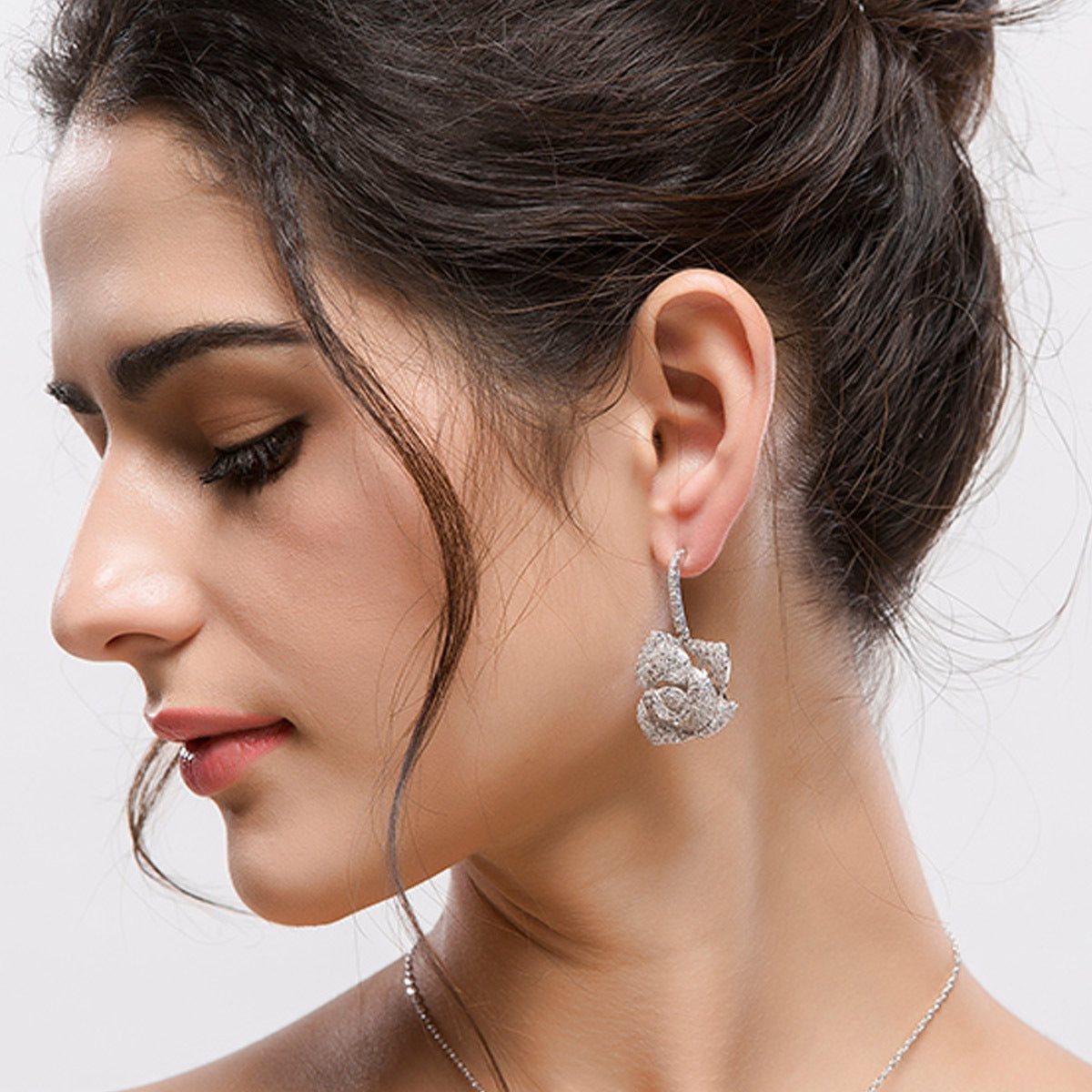Rose Ear Copper Fine Fashion Popular Stud Earrings