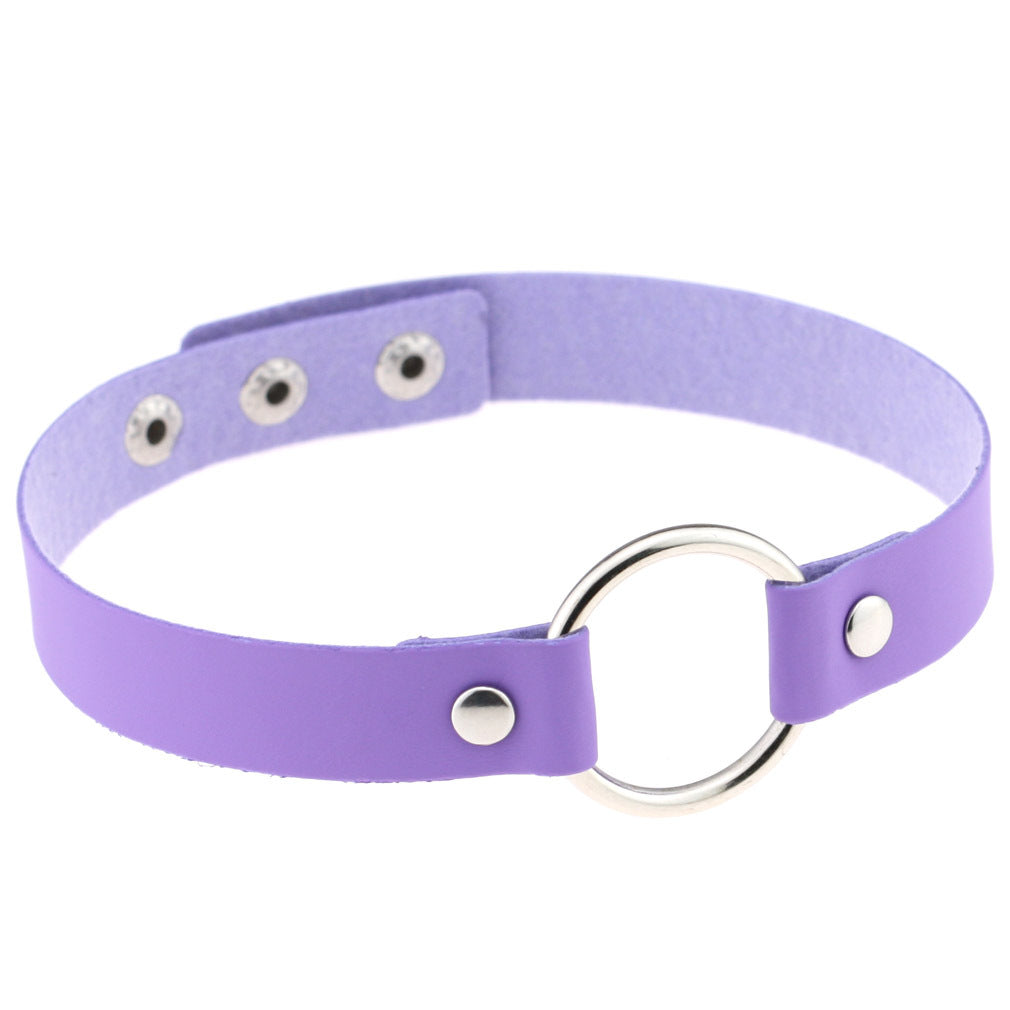 Style Trend Street Snap Punk Leather Short Nightclub Collar