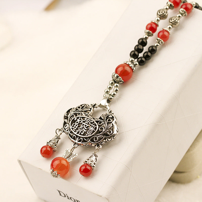 Drop Bohemian Imitation Jade Retro Artistic Necklaces