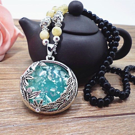 Drop Bohemian Imitation Jade Retro Artistic Necklaces