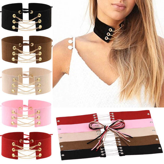 Simple Veet Flannel Band Neck Chain Collar