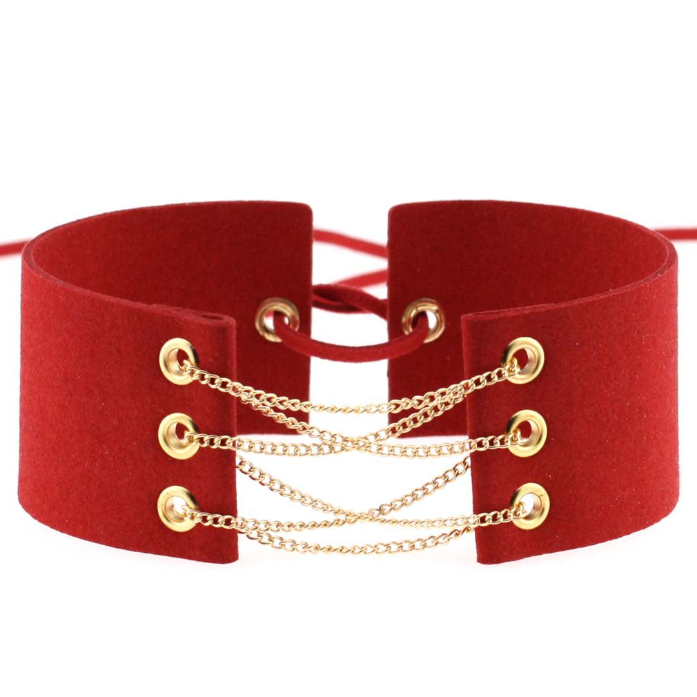 Simple Veet Flannel Band Neck Chain Collar