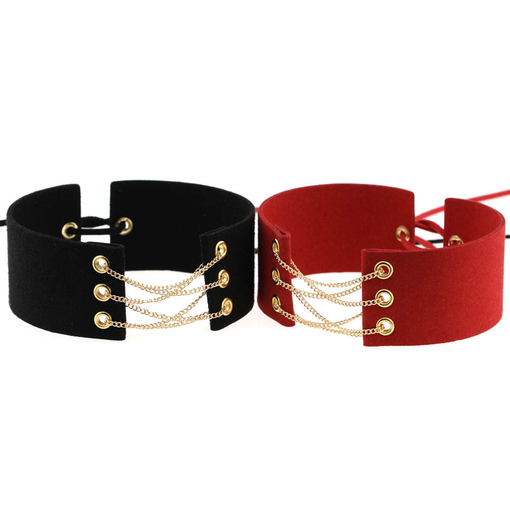 Simple Veet Flannel Band Neck Chain Collar