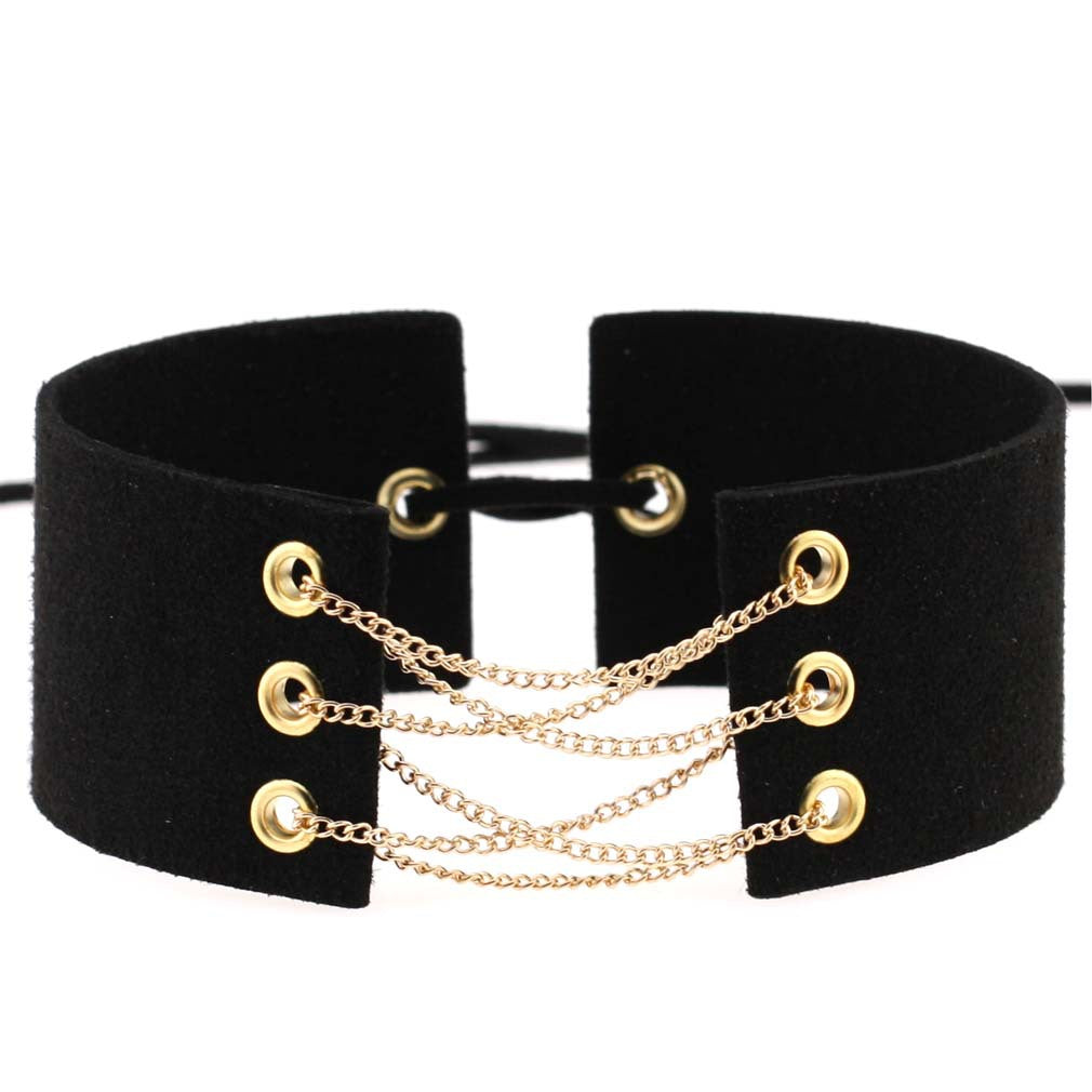 Simple Veet Flannel Band Neck Chain Collar