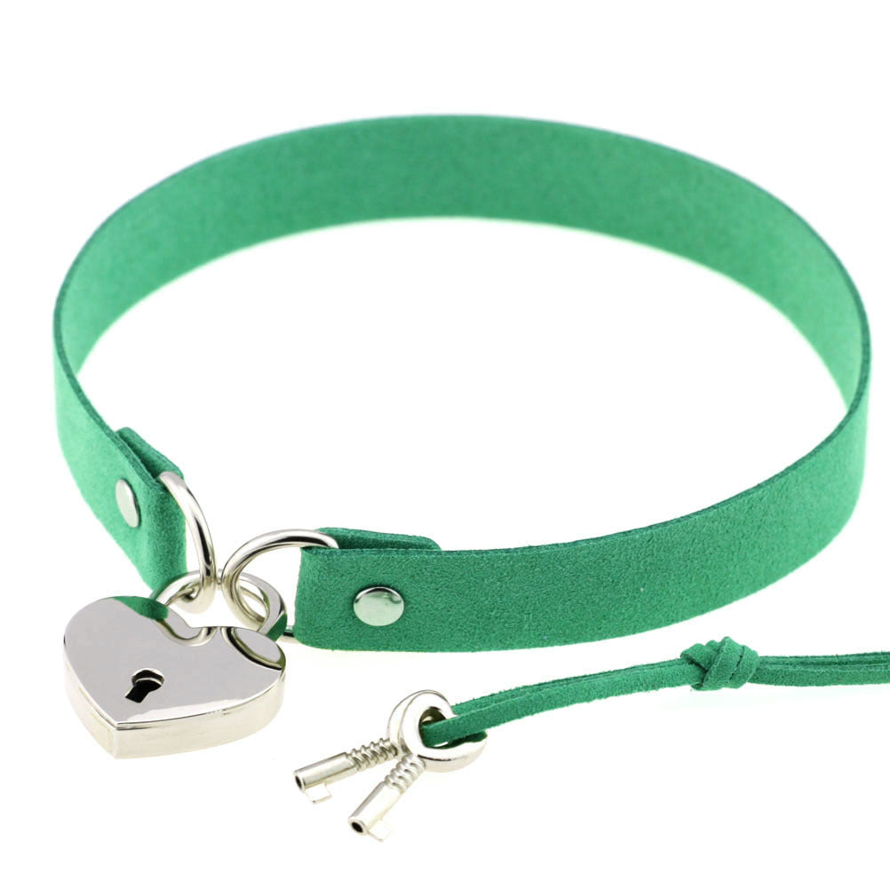 Simple Punk Sexy Bound Peach Heart Collar