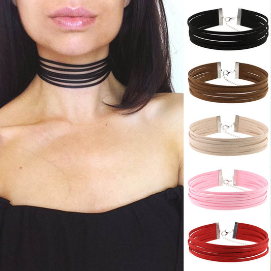 Simple Gothic Flannel Veet Band Suede Neckband Necklaces