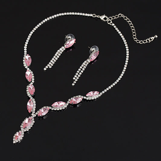 Water Drop Crystal Diamond Suite Wedding Bridal Jewelry Set