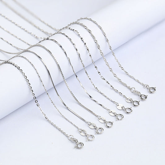 Women's Sier Clavicle Chain Keel Snake Bones Necklaces