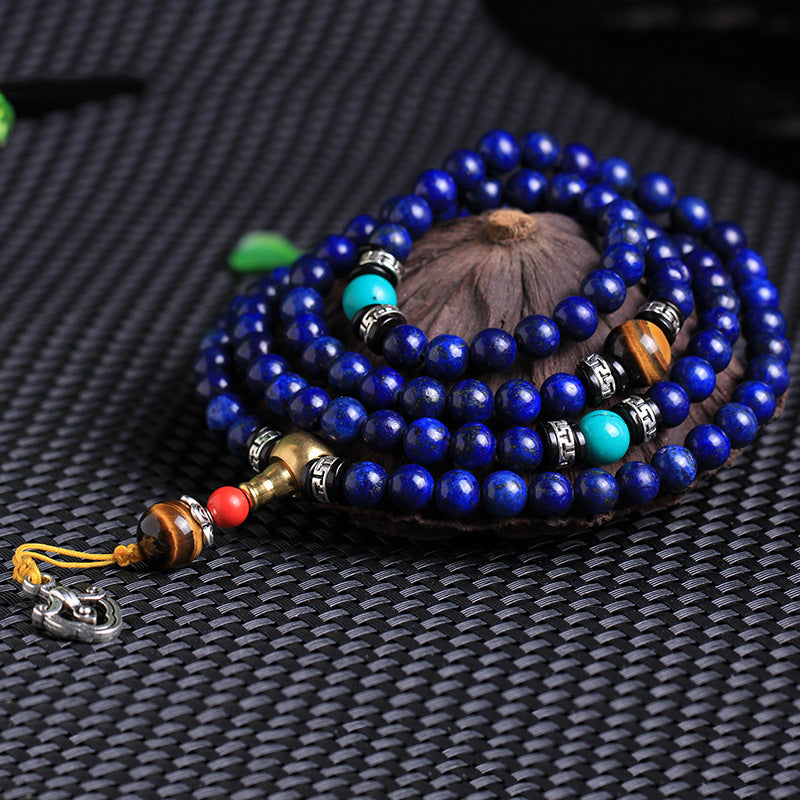 Emperor Natural Lapis Lazuli Crafts Tigereye Couple Bracelet