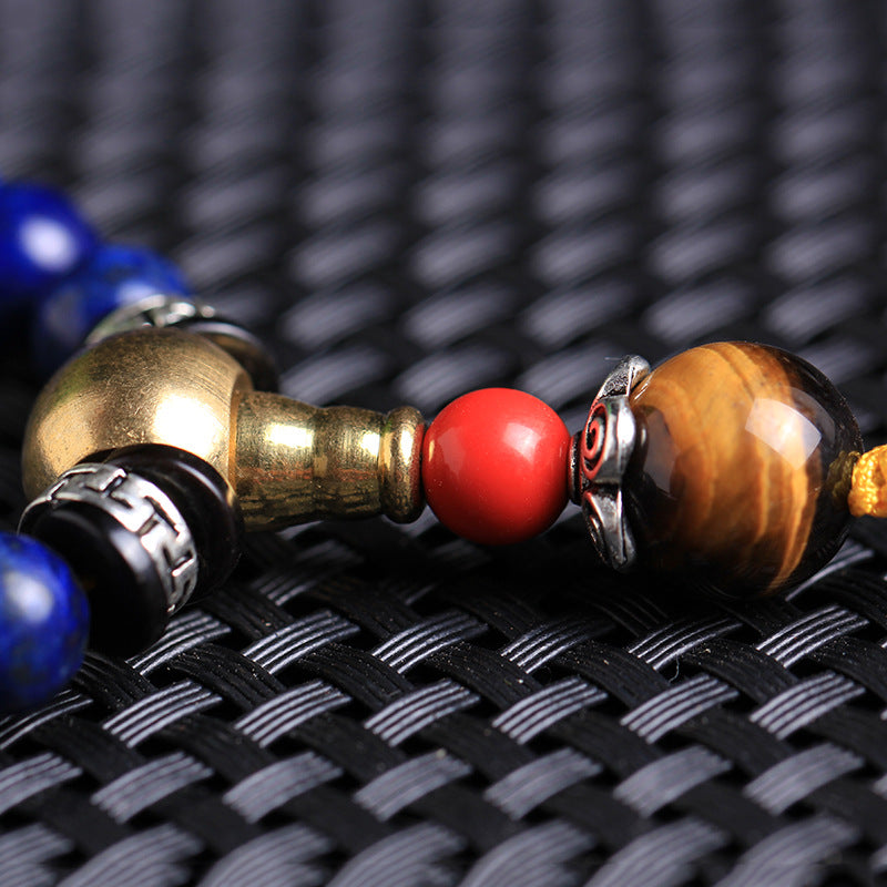 Emperor Natural Lapis Lazuli Crafts Tigereye Couple Bracelet