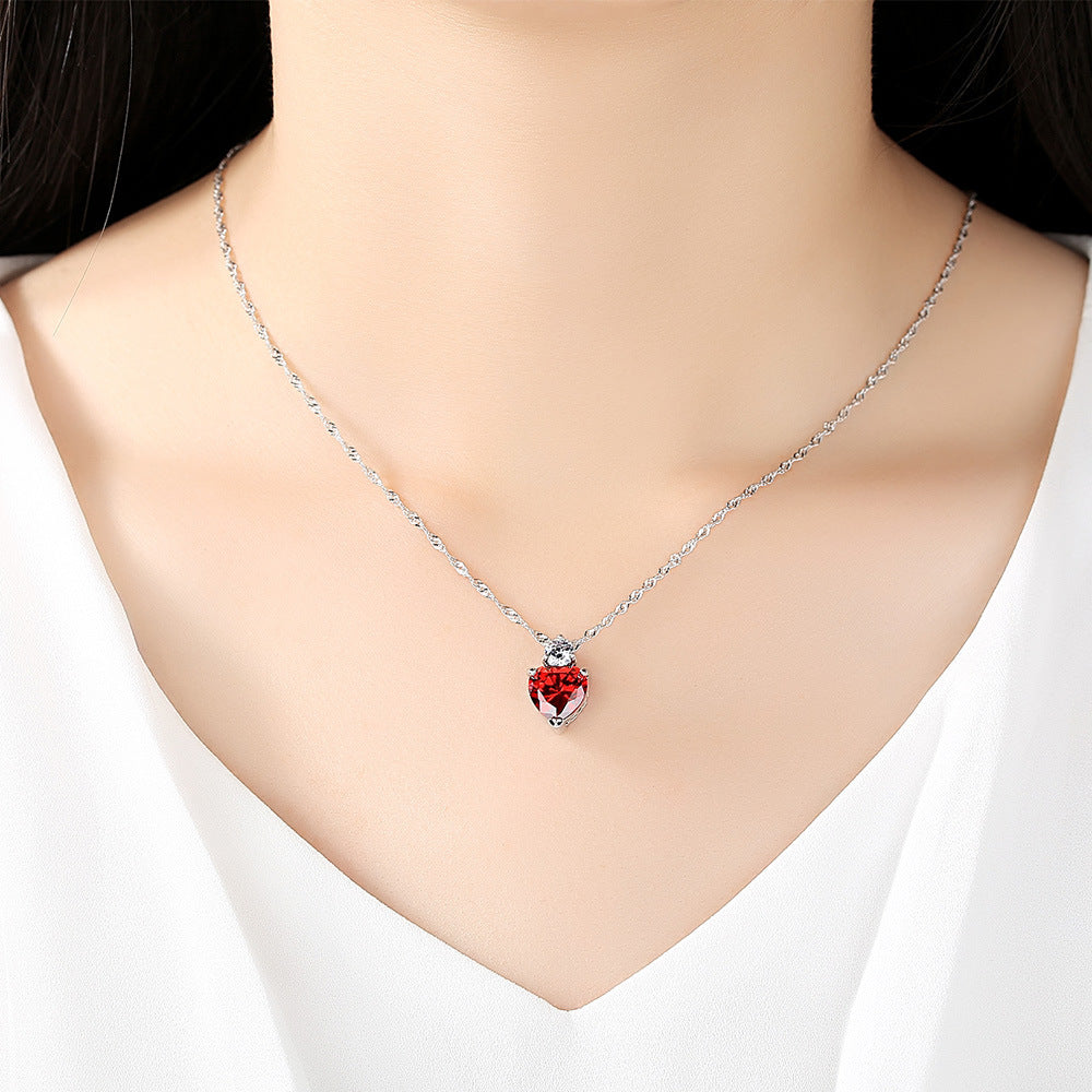 Women's Loving Heart Zircon Ear Simple Fashion Jewelry Set