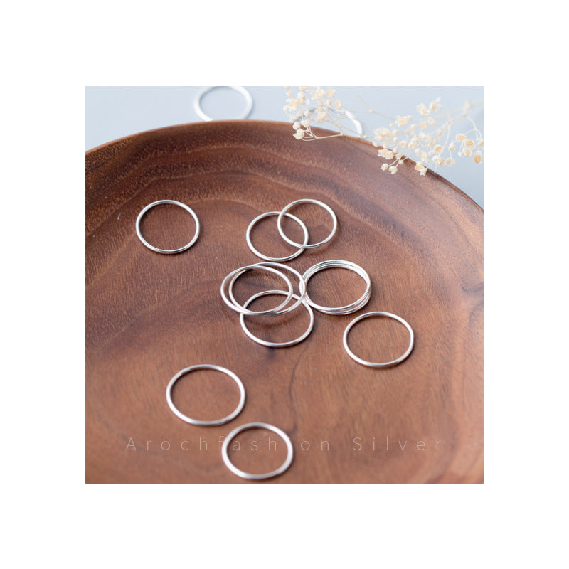 Women's Korean Chic Unique Simple Circle Thin Rings