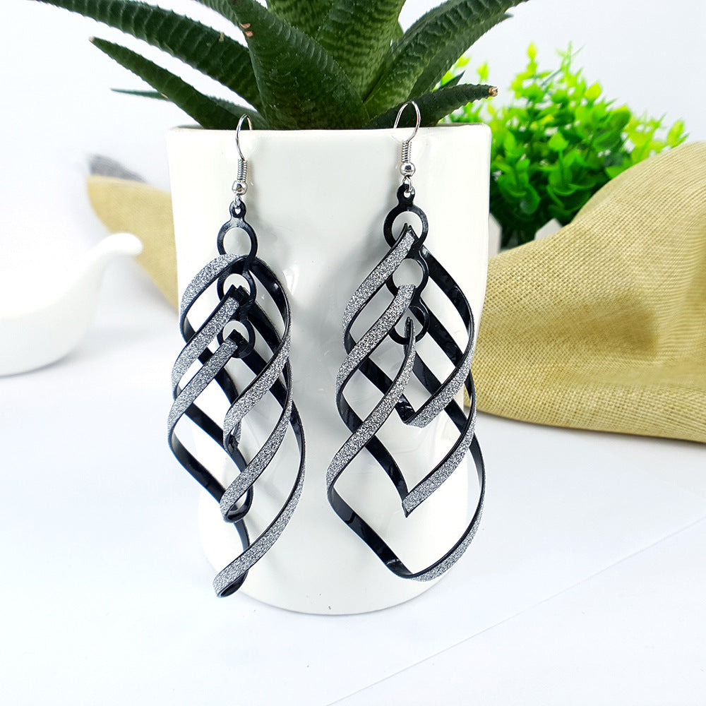 High Profile Retro Eardrops Alloy Frosted Earrings