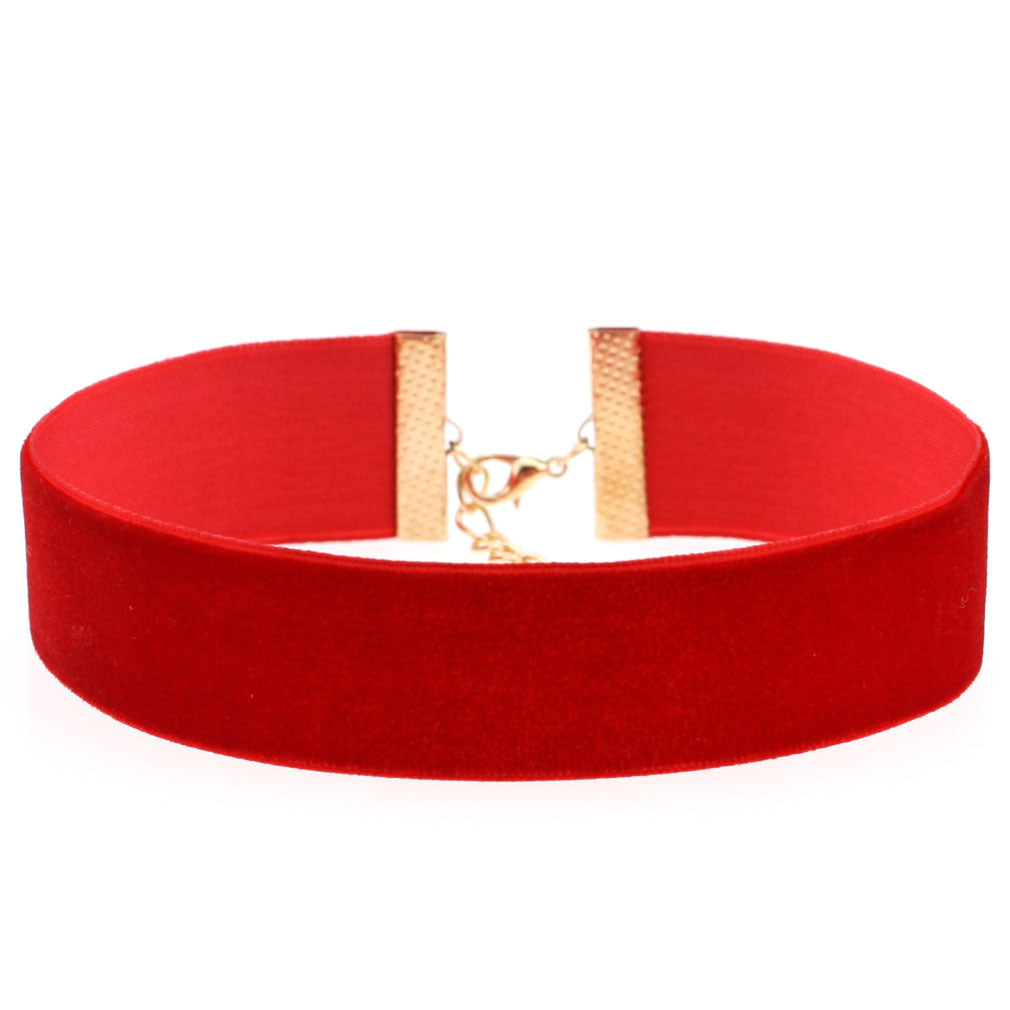 Exaggerated Wide Flocking Ribbon Veet Flannel Neck Necklaces