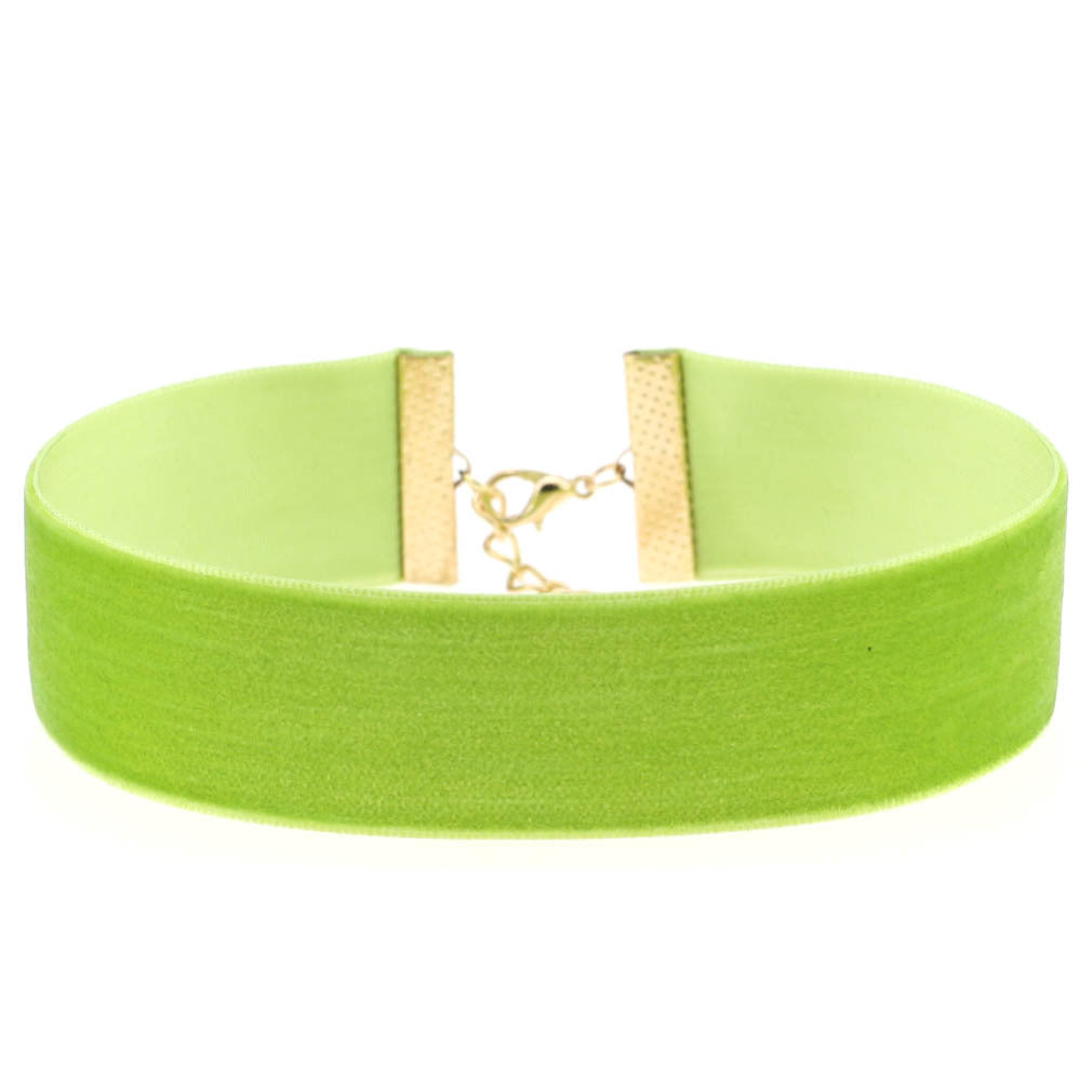 Exaggerated Wide Flocking Ribbon Veet Flannel Neck Necklaces
