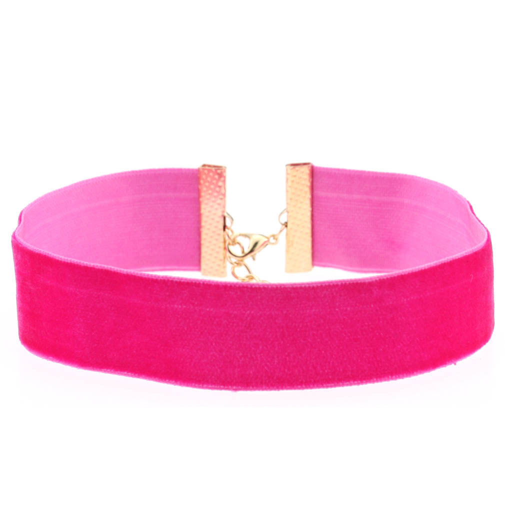Exaggerated Wide Flocking Ribbon Veet Flannel Neck Necklaces