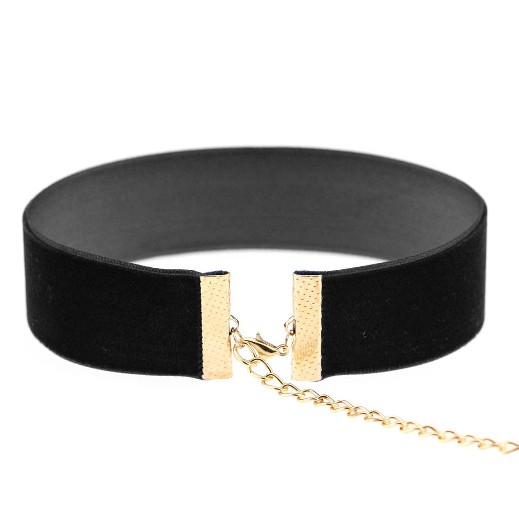 Exaggerated Wide Flocking Ribbon Veet Flannel Neck Necklaces
