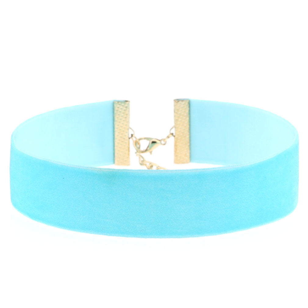 Exaggerated Wide Flocking Ribbon Veet Flannel Neck Necklaces