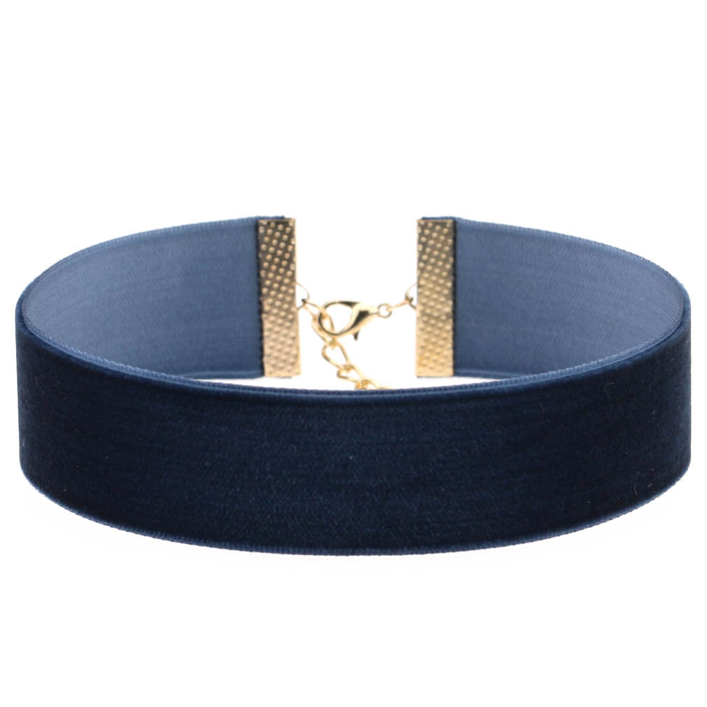 Exaggerated Wide Flocking Ribbon Veet Flannel Neck Necklaces