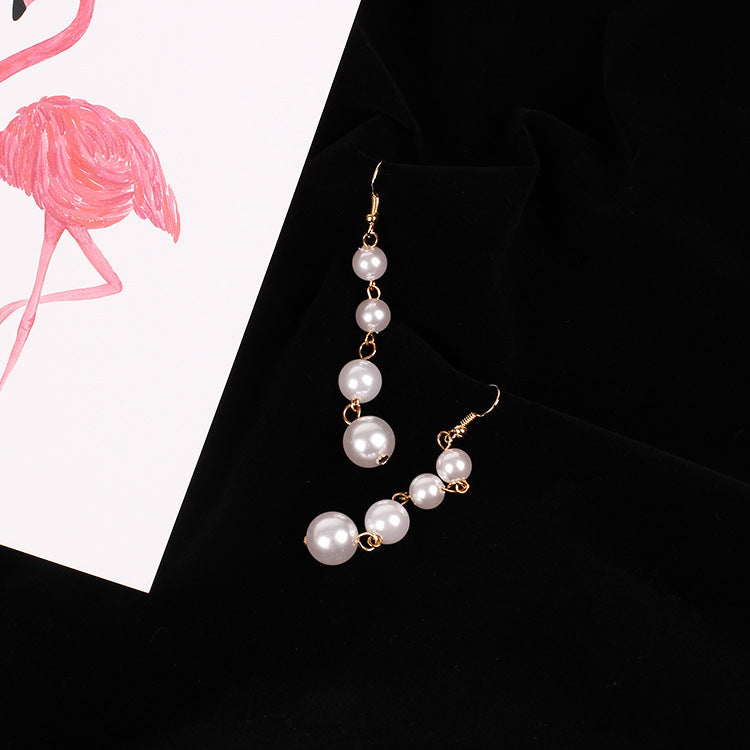Sweet Indie Pop Tassel Long Pearl Rings