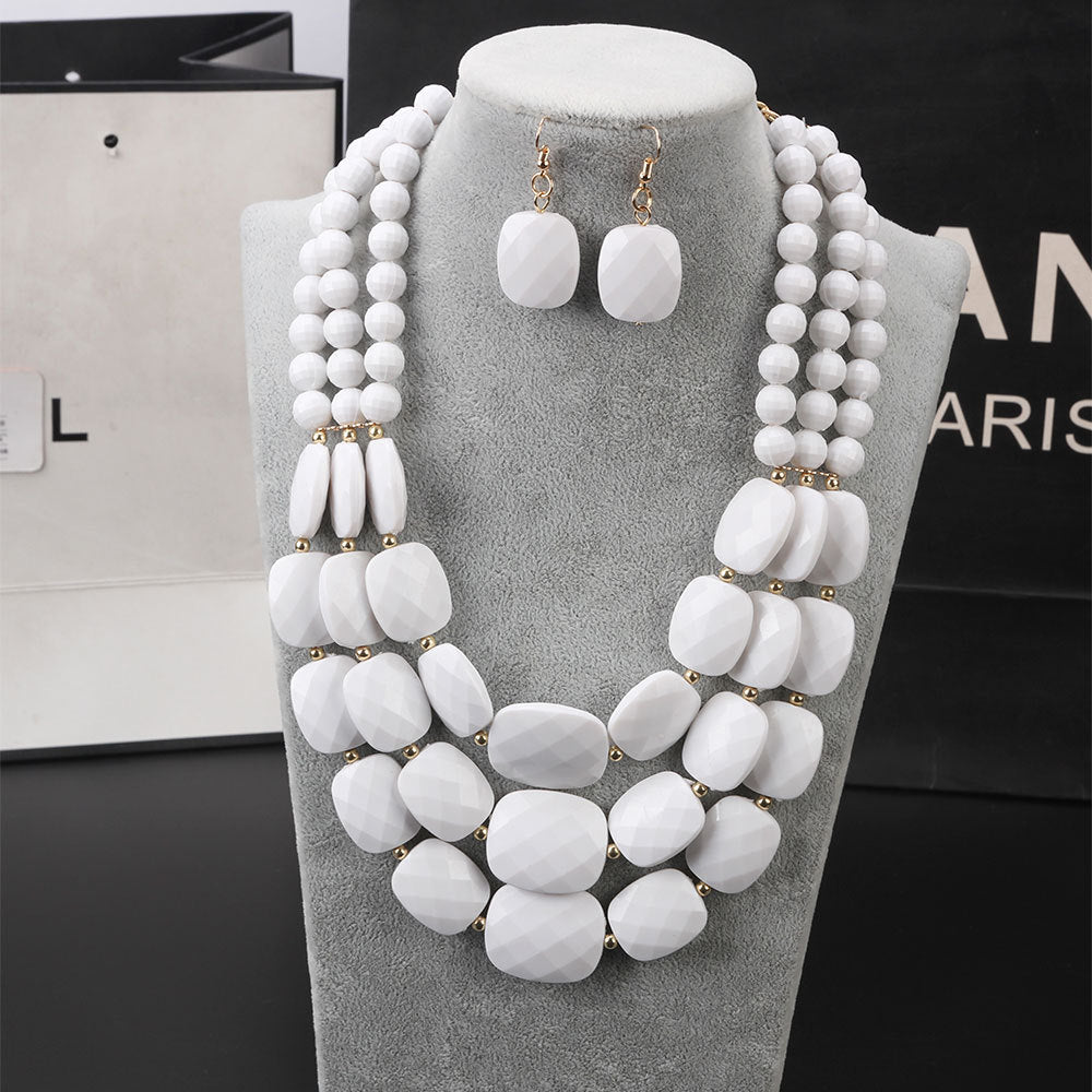 Fashion Ornament Bohemian Color Jelly Suite Necklaces